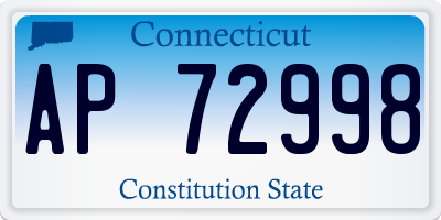 CT license plate AP72998