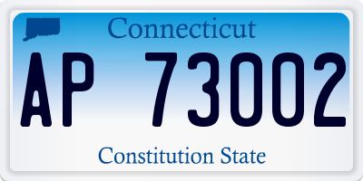 CT license plate AP73002