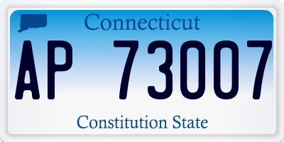 CT license plate AP73007