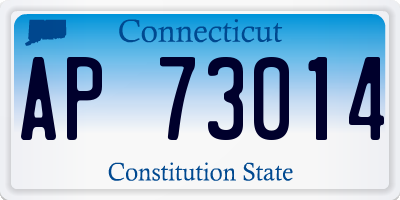 CT license plate AP73014