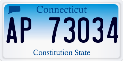 CT license plate AP73034
