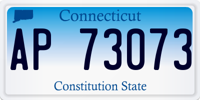 CT license plate AP73073