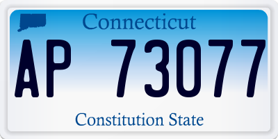 CT license plate AP73077
