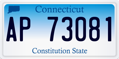 CT license plate AP73081
