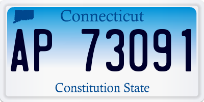 CT license plate AP73091
