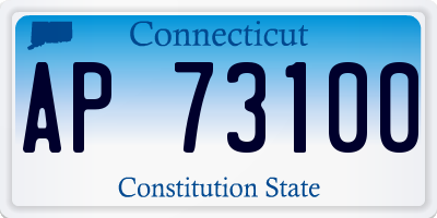 CT license plate AP73100