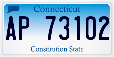 CT license plate AP73102