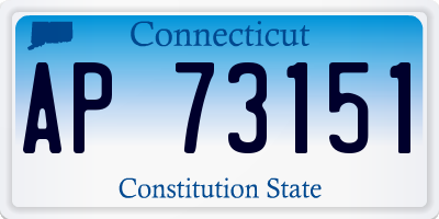 CT license plate AP73151