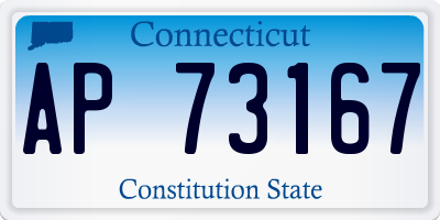 CT license plate AP73167