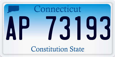 CT license plate AP73193