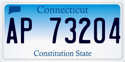 CT license plate AP73204