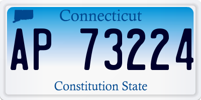 CT license plate AP73224