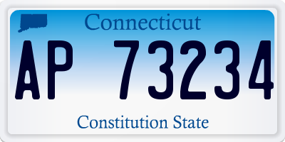 CT license plate AP73234