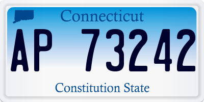 CT license plate AP73242