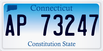 CT license plate AP73247