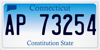 CT license plate AP73254