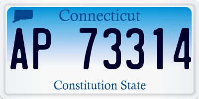 CT license plate AP73314