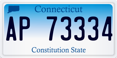 CT license plate AP73334