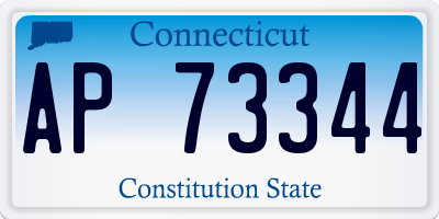 CT license plate AP73344