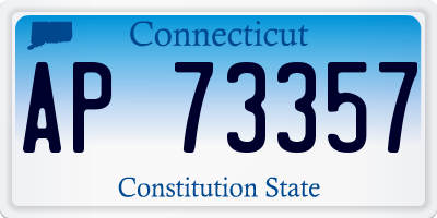 CT license plate AP73357
