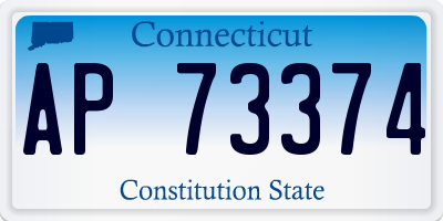 CT license plate AP73374