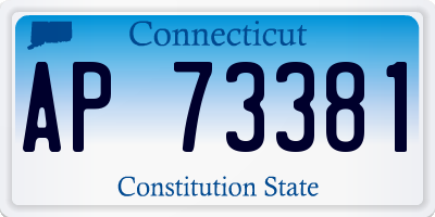 CT license plate AP73381