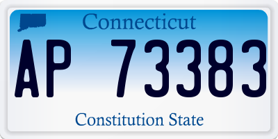CT license plate AP73383