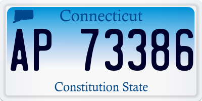 CT license plate AP73386