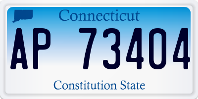 CT license plate AP73404