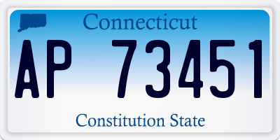 CT license plate AP73451