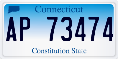 CT license plate AP73474