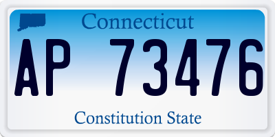 CT license plate AP73476