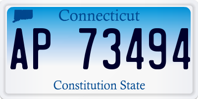 CT license plate AP73494