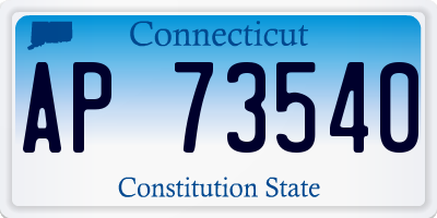 CT license plate AP73540