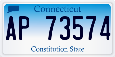 CT license plate AP73574