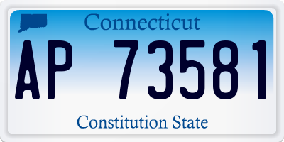 CT license plate AP73581