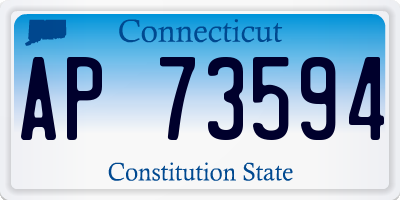 CT license plate AP73594