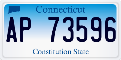 CT license plate AP73596