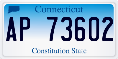 CT license plate AP73602