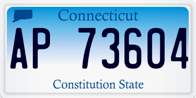 CT license plate AP73604