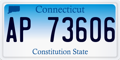 CT license plate AP73606