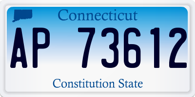 CT license plate AP73612