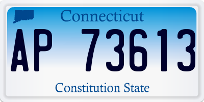 CT license plate AP73613