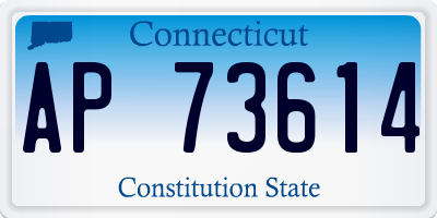 CT license plate AP73614