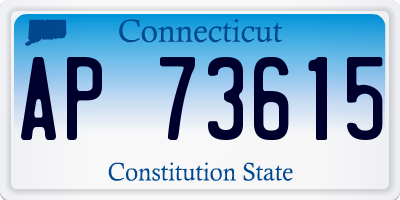 CT license plate AP73615