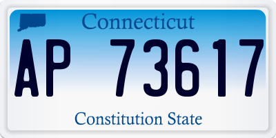 CT license plate AP73617