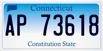 CT license plate AP73618