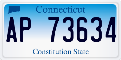 CT license plate AP73634