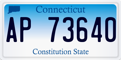 CT license plate AP73640