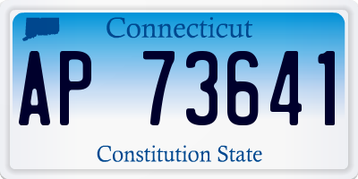 CT license plate AP73641